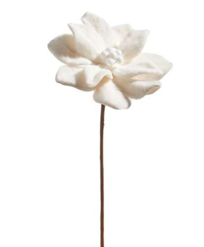 White Felt Poinsettia Stem