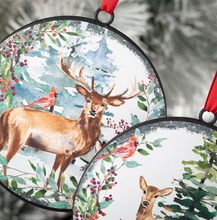 Rustic Deer Disc Ornament