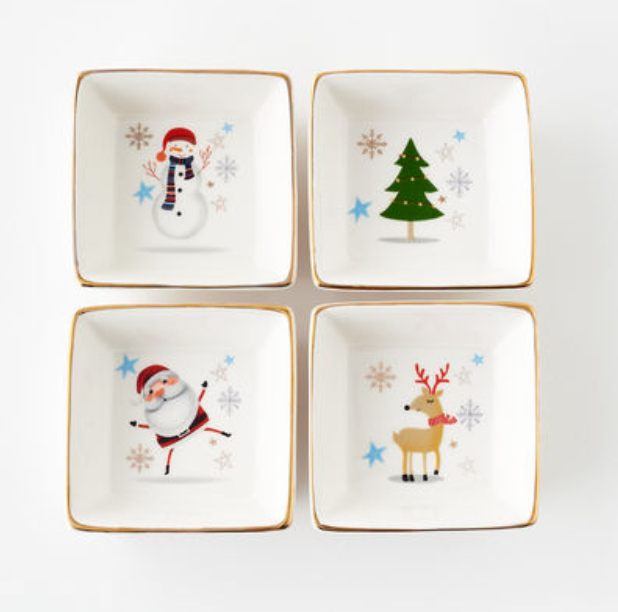 Santa & Friends Square Dish