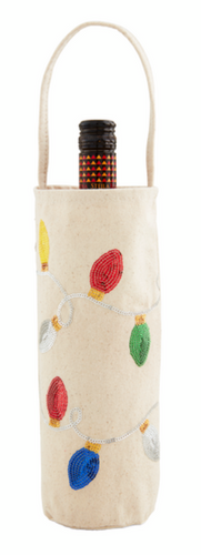 White Tinsel Wine Bag