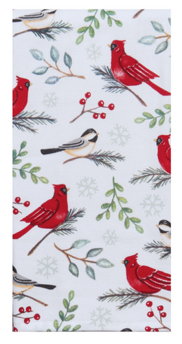 Winter Cardinal Toss Dual Purpose Terry Towel