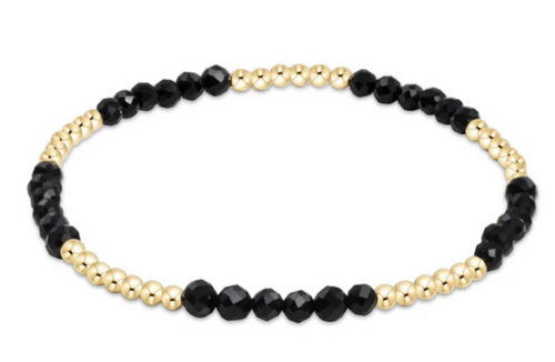 Blissful Pattern 2.5mm Bead Bracelet - Faceted Onyx