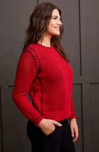 Open Stitch Crew Neck Sweater