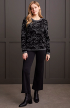 Jacquard Long Sleeve Scoop Neck Sweater