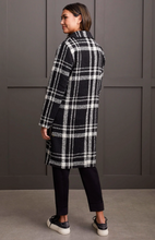 Boucle Button Front Plaid Coat