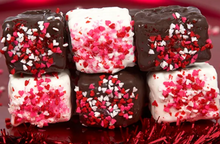 Valentine Chocolate Dipped Krispie Bites