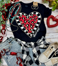 Be Kind Leopard Heart Graphic Tee