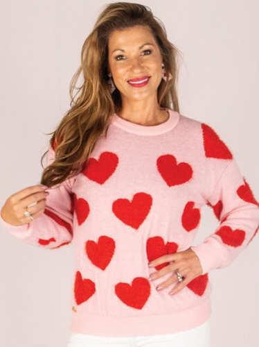 Simply Southern Fuzzy Heart Sweater