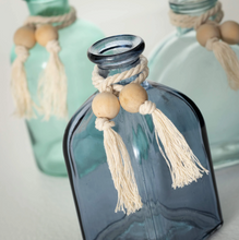 Sea-Blue Glass Bud Vases