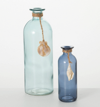 Sea-Blue Seashell Bottle Vase