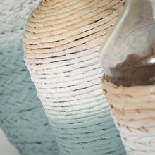 Reed-Wrapped Glass Vases