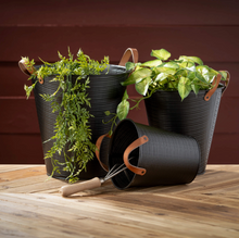 Black Embossed Flower Buckets