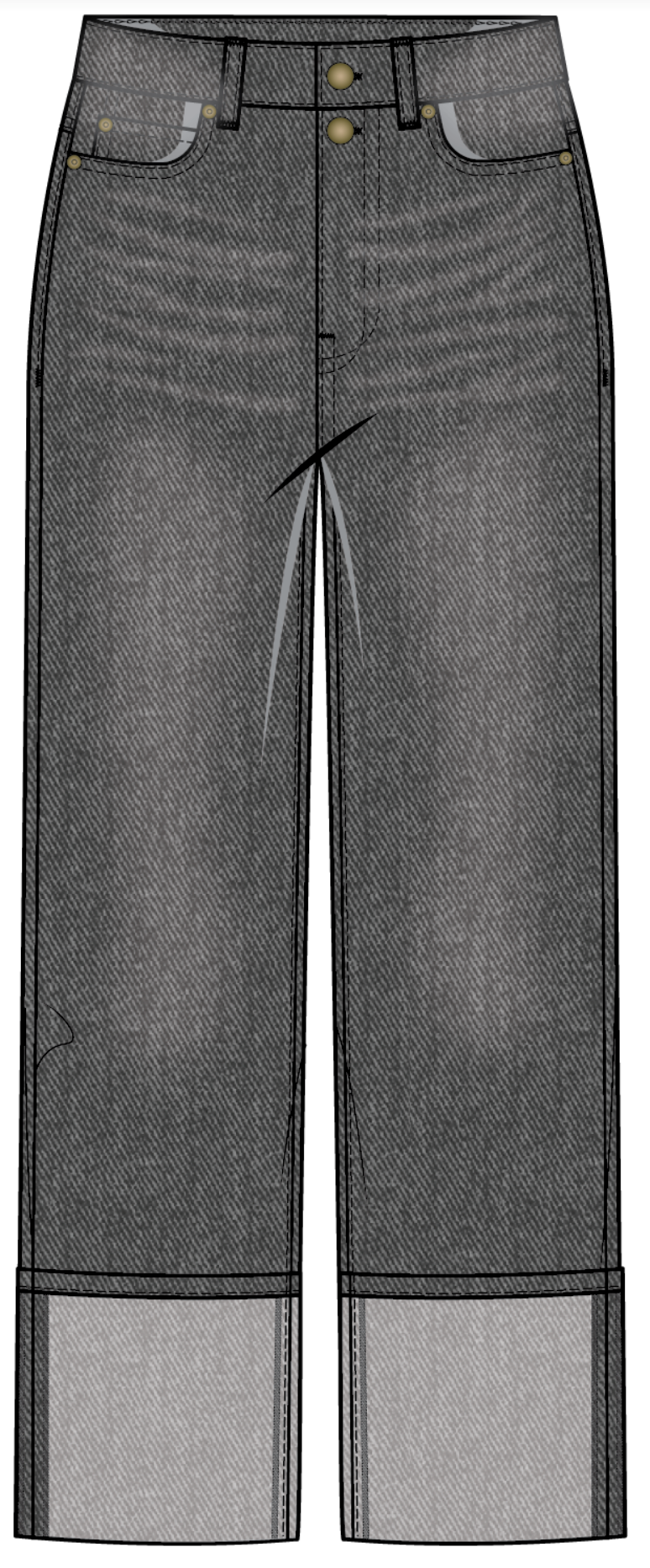 Brooke Girlfriend Wide Jeans w/ Cuffs