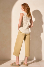 Striped Cotton Henley Tank Top