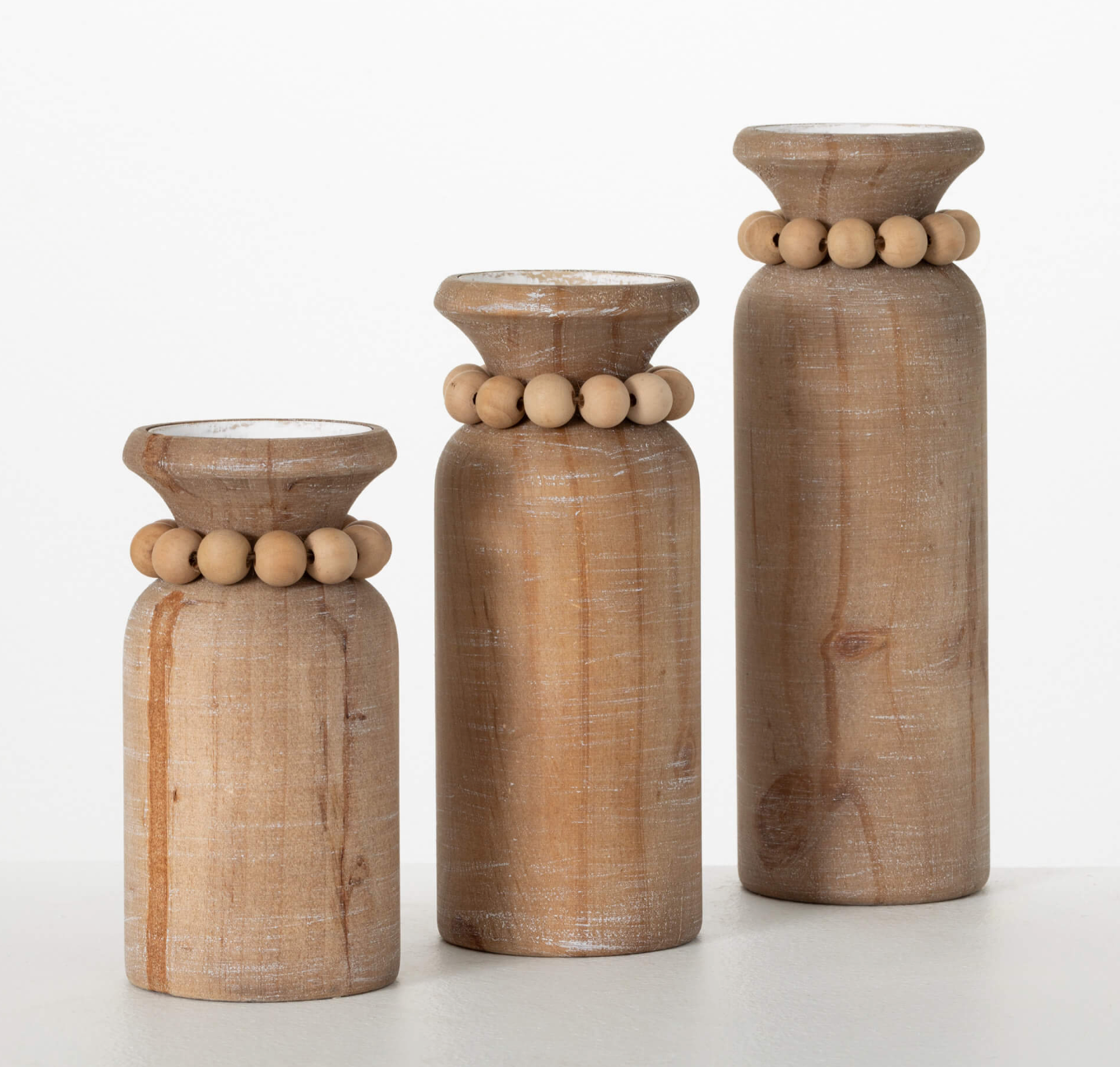 Beaded Pillar Candle Holders