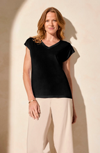 Cap Sleeve V-Neck Top