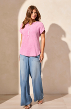 Vintage Wash Cotton Gauze Cap Sleeve Top