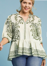 Abstract Border Print Top