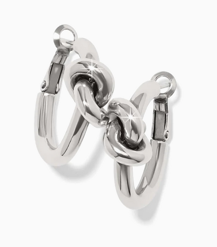 Interlok Single Knot Hoop Earrings (Silver)