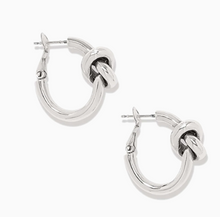 Interlok Single Knot Hoop Earrings (Silver)