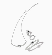 Interlok Single Knot Hoop Earrings (Silver)