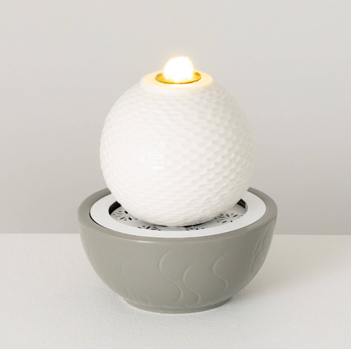 White Sphere Tabletop Fountain
