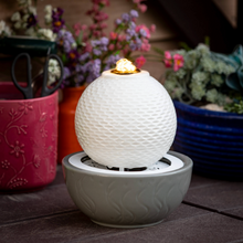 White Sphere Tabletop Fountain