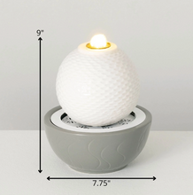 White Sphere Tabletop Fountain