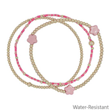 Water Resistant Set of 3 Flower Stretch Bracelets