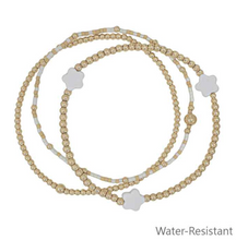 Water Resistant Set of 3 Flower Stretch Bracelets