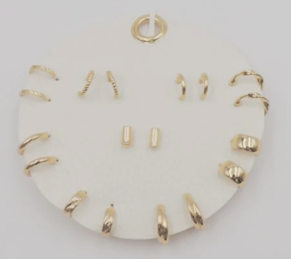 Set of 9 Geometric Stud and Hoop Sets