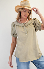 Ruffle Mineral Wash Top