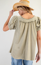Ruffle Mineral Wash Top