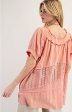 Lace Mix Mineral Washed Woven Tunic