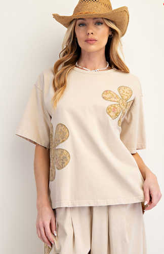 Flower Patch Mineral Washed Knit Top