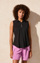 Performance UPF 50+ Sleeveless Polo w/ Scallop Edge (Black)