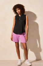 Performance UPF 50+ Sleeveless Polo w/ Scallop Edge (Black)