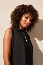 Performance UPF 50+ Sleeveless Polo w/ Scallop Edge (Black)