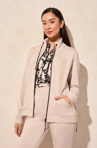 Techno Lux Textured Mock Neck Jacket