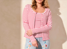 Wear 2 Ways Button Down Stripe Cardigan