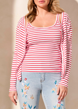 Wear 2 Ways Button Down Stripe Cardigan