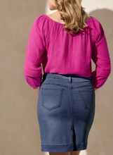 Pull-On Denim Skort w/ Pockets (Stormy Blue)