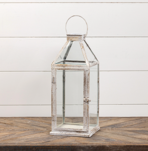 Whitewashed Square Lantern