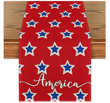 Red Stars America Table Runner (13" x 72")