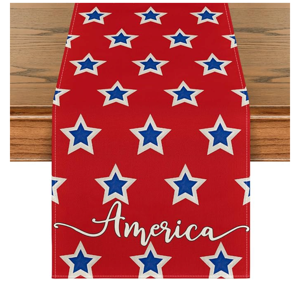 Red Stars America Table Runner (13