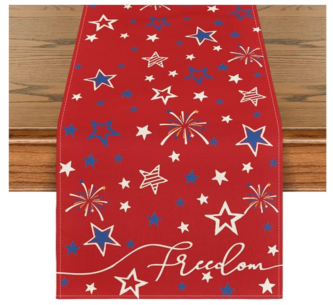 Red Stars Freedom Table Runner (13