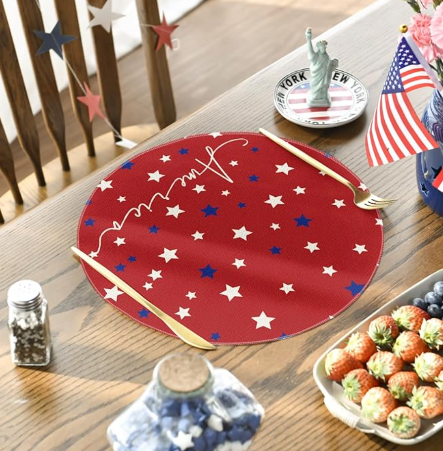 Red America Round Placemat