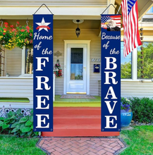 Home of the Free Because of the Brave Banners (Set of 2)