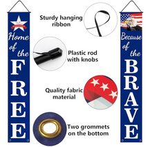 Home of the Free Because of the Brave Banners (Set of 2)