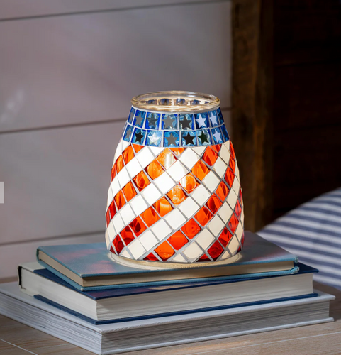 Patriotic Mosaic LED Glass Table Décor
